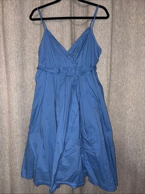 GAP sundress with adjustable straps. Blue V-Neck Spaghetti Strap Midi Dress